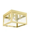 Livex Nyack 4 Lights Flush Mount In Gold-tone