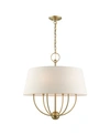 Livex Cartwright 6 Lights Pendant Chandelier In Brass