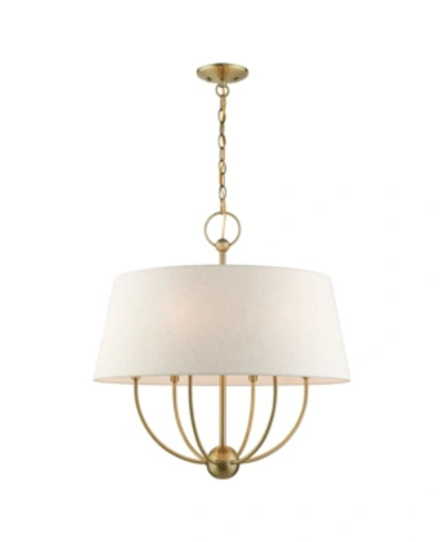 Livex Cartwright 6 Lights Pendant Chandelier In Brass