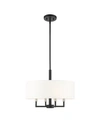 Livex Meridian 4 Lights Pendant Chandelier In Black