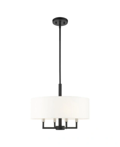 Livex Meridian 4 Lights Pendant Chandelier In Black