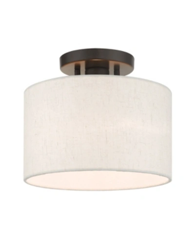 Livex Meadow 1 Light Semi Flush In Bronze