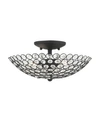 Livex Cassandra 2 Lights Semi Flush In Black