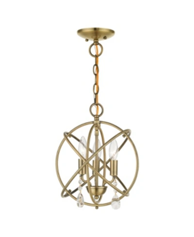 Livex Aria 3 Lights Convertible Chandelier Or Semi Flush In Gold-tone