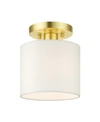 Livex Meridian 1 Light Semi Flush In Gold-tone
