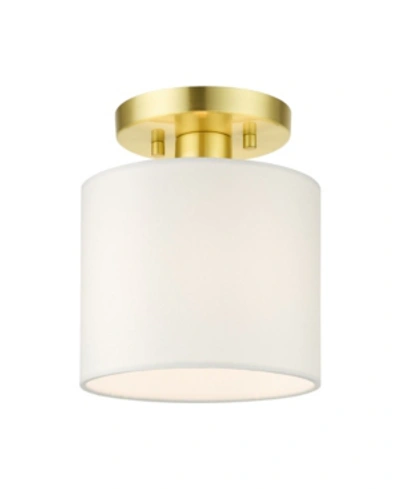 Livex Meridian 1 Light Semi Flush In Gold-tone