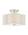 Livex Solstice 2 Lights Semi Flush In Silver-tone