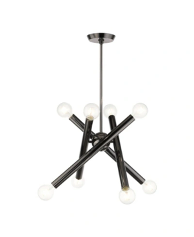 Livex Stafford 8 Lights Chandelier In Black Chrome