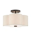 Livex Solstice 2 Lights Semi Flush In Bronze