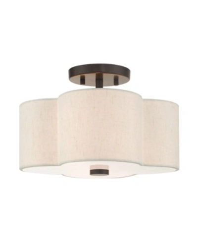 Livex Solstice 2 Lights Semi Flush In Bronze