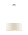 Livex Meadow 3 Lights Drum Pendant In Silver-tone