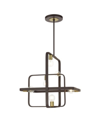 Livex Bergamo 6 Lights Chandelier In Dark Brown