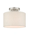 Livex Meadow 1 Light Semi Flush In Silver-tone