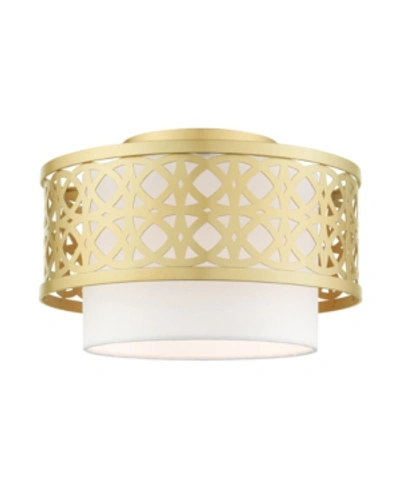 Livex Calinda 1 Light Semi Flush In Gold-tone