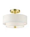 Livex Meridian 2 Lights Semi Flush In Gold-tone