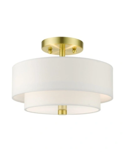 Livex Meridian 2 Lights Semi Flush In Gold-tone