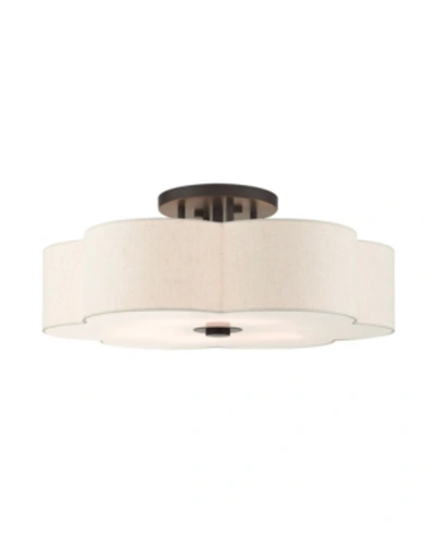 Livex Solstice 6 Lights Semi Flush In Bronze