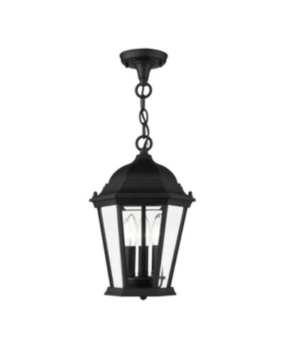 Livex Hamilton 3 Lights Outdoor Pendant Lantern In Black