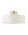 Livex Meridian 3 Lights Semi Flush In Gold-tone