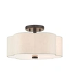 Livex Solstice 3 Lights Semi Flush In Bronze