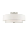 Livex Meridian 6 Lights Semi Flush Mount In Silver-tone