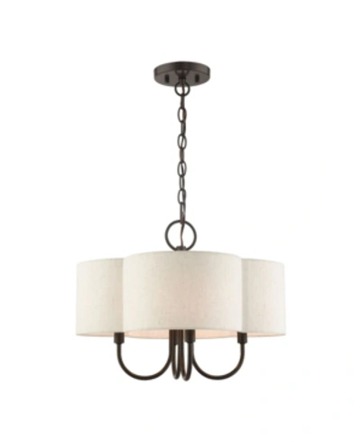 Livex Solstice 4 Lights Chandelier In Dark Brown