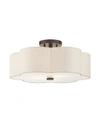 Livex Solstice 3 Lights Semi Flush In Bronze