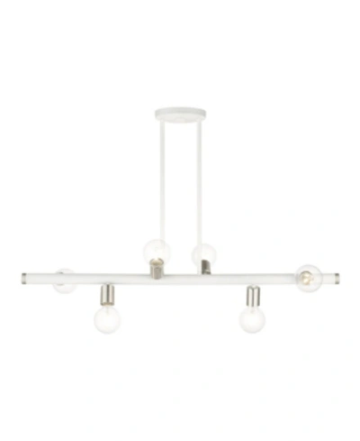 Livex Bannister 6 Lights Linear Chandelier In White