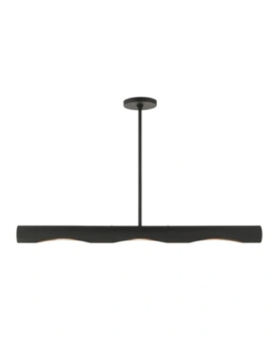 Livex Novato 3 Lights Linear Chandelier In Black