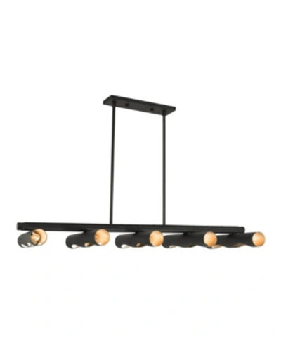 Livex Novato 10 Light Linear Chandelier In Black