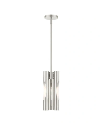 Livex Acra 3 Lights Pendant Chandelier In Silver-tone