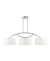 Livex Meridian 3 Lights Linear Chandelier In Silver-tone