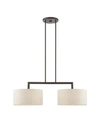 Livex Meridian 2 Lights Linear Chandelier In Brown
