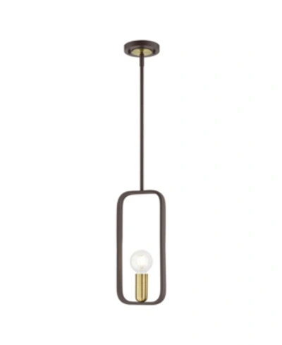 Livex Bergamo 1 Light Pendant In Dark Brown