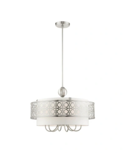 Livex Calinda 7 Lights Pendant Chandelier In Silver-tone