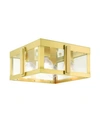 Livex Lexington 4 Lights Outdoor Flush Mount In Gold-tone