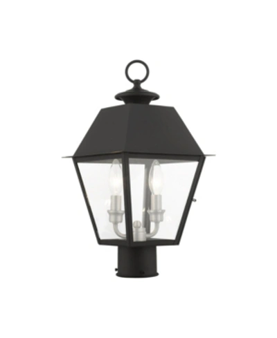 Livex Mansfield 2 Lights Outdoor Post Top Lantern In Black