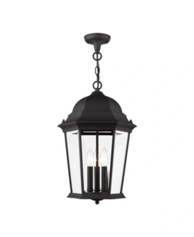 Livex Hamilton 3 Lights Outdoor Pendant Lantern In Black