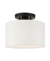 Livex Meridian 1 Light Semi Flush In Black