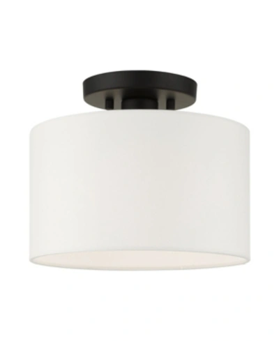 Livex Meridian 1 Light Semi Flush In Black