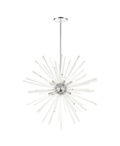 Livex Utopia 12 Light Foyer Pendant Chandelier In Silver-tone
