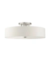 Livex Meridian 6 Lights Semi Flush Mount In Brushed Nickel