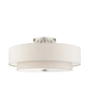 Livex Meridian 6 Lights Semi Flush Mount In Brushed Nickel