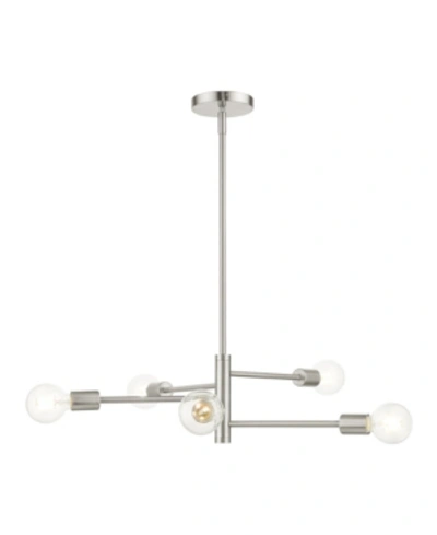 Livex Bannister 5 Lights Chandelier In Silver-tone