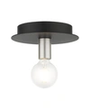 Livex Hillview 1 Light Flush Mount In Black
