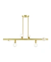 Livex Bannister 6 Lights Linear Chandelier In Gold-tone