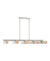 Livex Novato 10 Light Linear Chandelier In Silver-tone