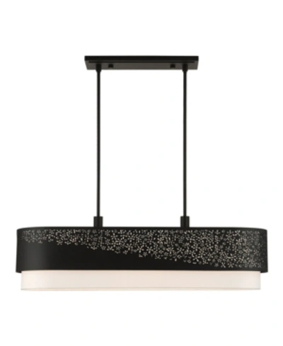 Livex Noria 6 Lights Linear Chandelier In Black