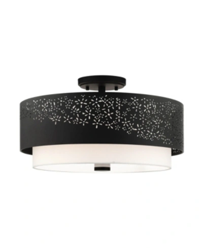 Livex Noria 4 Lights Semi Flush In Black