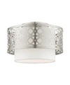 Livex Calinda 1 Light Semi Flush In Silver-tone